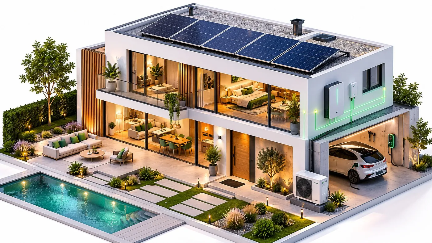 Vivienda con autoconsumo solar y climatización eficiente