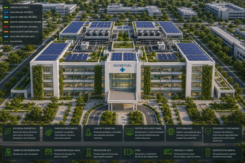 Hospital con instalaciones energéticas complejas