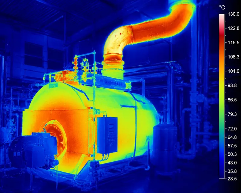 Termografía de caldera industrial